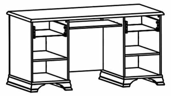 Birou alb clasic IDENTO, PAL, 160x74x78 cm