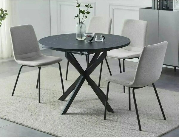 Masa extensibila pentru sufragerie GASTON, negru, 100/135x100x75 cm