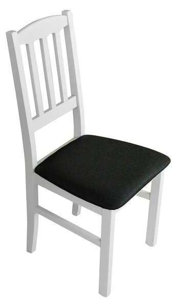 Scaun BOS 3, negru/alb, stofa clasica/lemn de fag, 43x40x90 cm