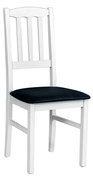 Scaun BOS 3, negru/alb, stofa clasica/lemn de fag, 43x40x90 cm