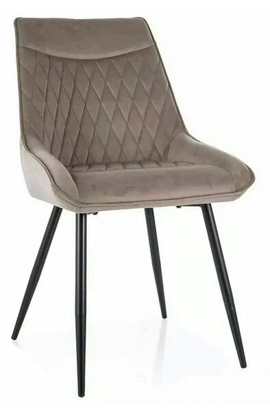 Scaun AGAT, bej inchis/negru, stofa catifelata - Bluvel 40/metal, 51x4
