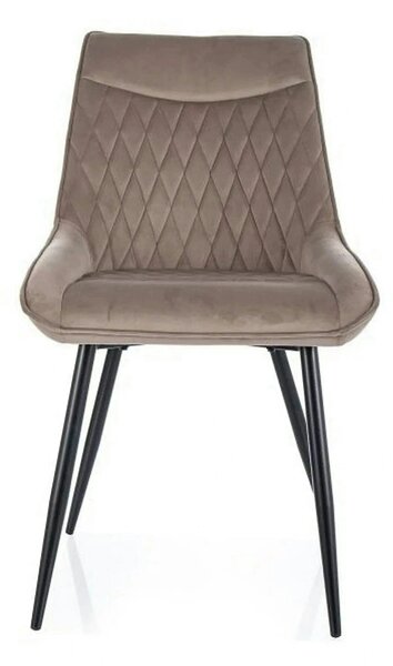 Scaun AGAT, bej inchis/negru, stofa catifelata - Bluvel 40/metal, 51x4