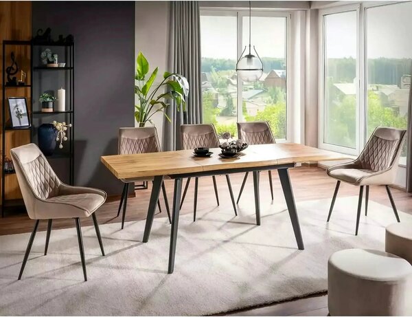 Scaun AGAT, bej inchis/negru, stofa catifelata - Bluvel 40/metal, 51x4