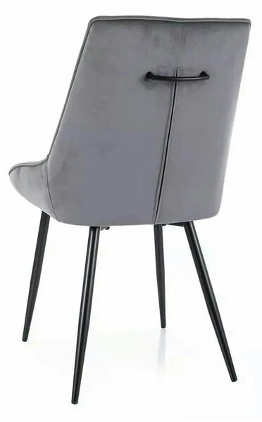 Scaun AGAT, gri/negru, stofa catifelata - Bluvel 14/metal, 51x44x88 cm