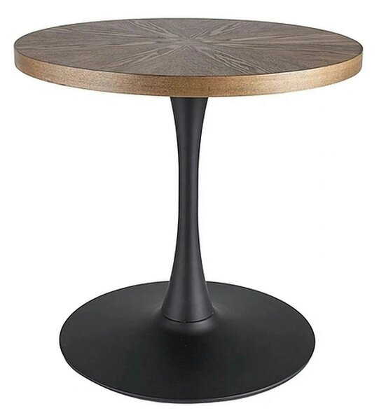 Masa rotunda lemn bucatarie AMADEO, nuc/negru, 80x80x76 cm