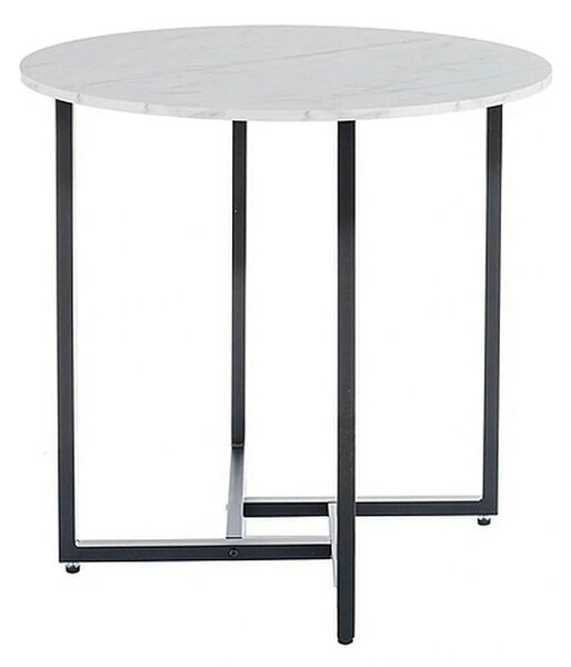 Masa ALTO II, alb/negru, PAL laminat/metal, 80x80x76 cm