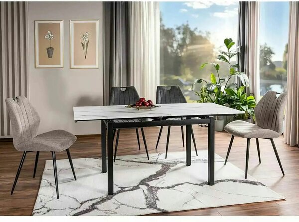 Scaun ARCO, bej/negru, stofa clasica - Brego 34/metal, 51x43x91 cm