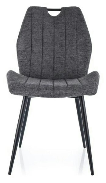 Scaun ARCO, gri inchis/negru, stofa clasica - Brego 18/metal, 51x43x91