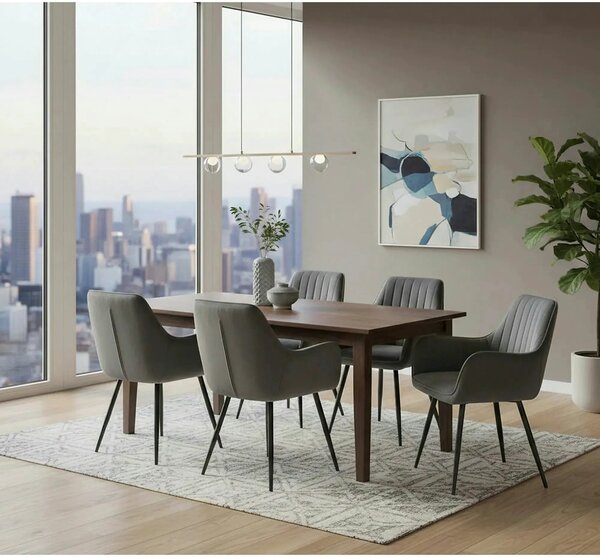 Scaun APPLE, gri/negru, stofa catifelata - Bluvel 14/metal, 57x47x85 c