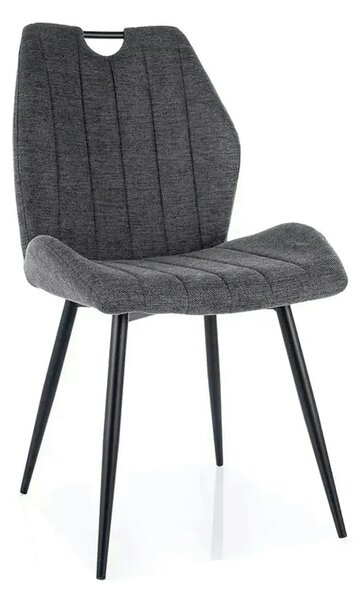 Scaun ARCO, gri inchis/negru, stofa clasica - Brego 18/metal, 51x43x91