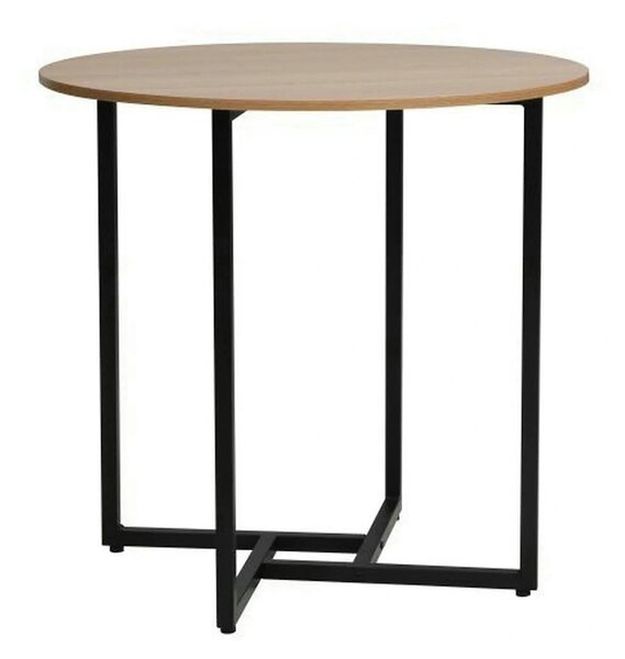 Masa ALTO II, stejar/negru, PAL laminat/metal, 80x80x76 cm