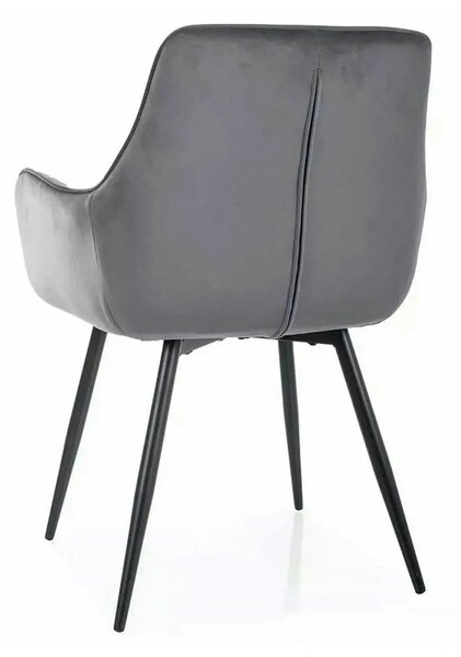 Scaun APPLE, gri/negru, stofa catifelata - Bluvel 14/metal, 57x47x85 c