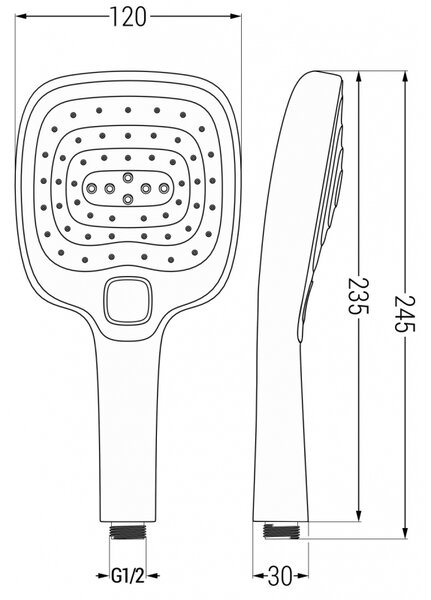Mexen R-17 mâner de duș cu 3 funcții, negru - 79517-70