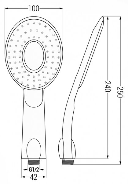 Accesorii Mexen - R-73 Duș de mână, 1 funcție, alb-crom, 79573-02