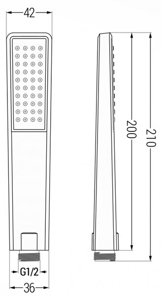Accesorii Mexen - R-72 Duș de mână, 1 funcție, negru, 79572-70