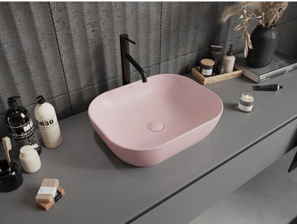 Mexen Rosa chiuvetă deasupra blatului 50 x 40 cm, roz mat - 21095044
