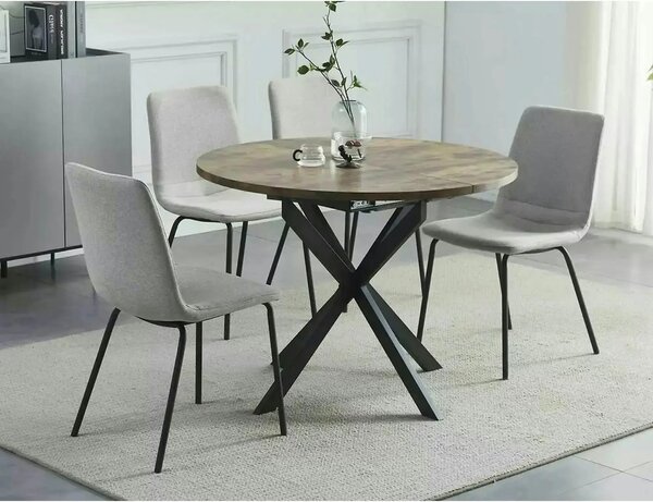 Masa extensibila pentru sufragerie GASTON, nuc/negru, 100/135x100x75 c
