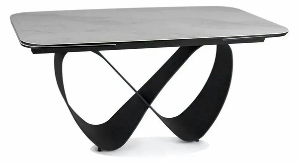 Masa extensibila INFINITY, alb/negru, sticla securizata/ceramica/metal