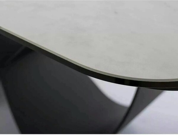 Masa extensibila INFINITY, alb/negru, sticla securizata/ceramica/metal