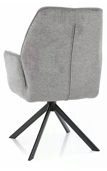 Scaun rotativ HUGO, gri/negru, stofa clasica/metal, 58x46x90 cm