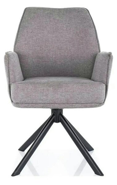 Scaun rotativ HUGO, gri/negru, stofa clasica/metal, 58x46x90 cm