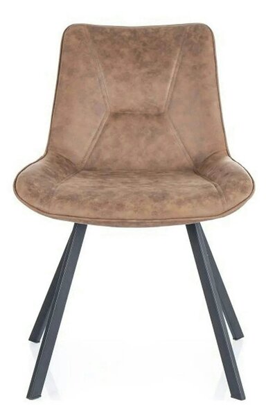 Scaun LINK, maro/negru, stofa microfibra/metal, 53x43x85 cm