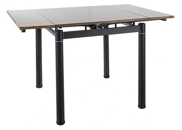 Masa extensibila GD082, nuc vintage/negru mat, 80/131x80x75 cm