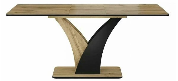 Masa extensibila VENTO, stejar artisan/negru, PAL, 120-160x68x76 cm