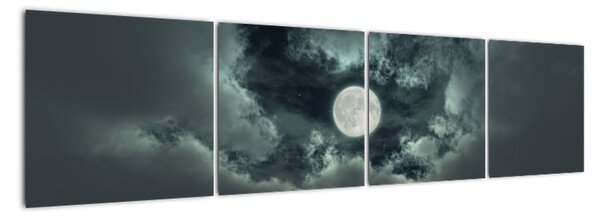 Tablou - lună ?i nori (160x40cm)