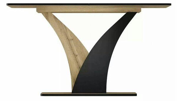 Masa extensibila VENTO, stejar artisan/negru, PAL, 120-160x68x76 cm