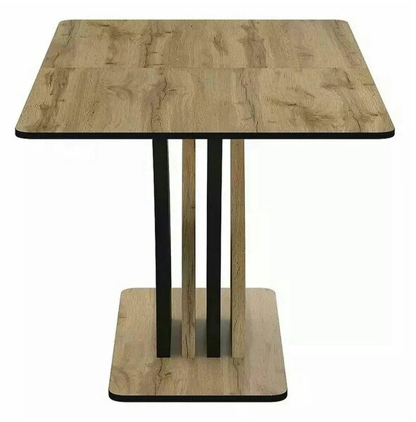 Masa extensibila VENTO, stejar artisan/negru, PAL, 120-160x68x76 cm