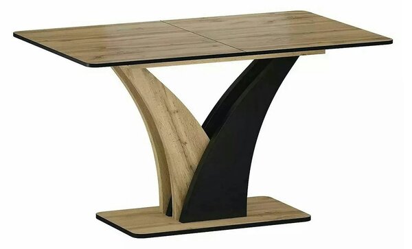 Masa extensibila VENTO, stejar artisan/negru, PAL, 120-160x68x76 cm