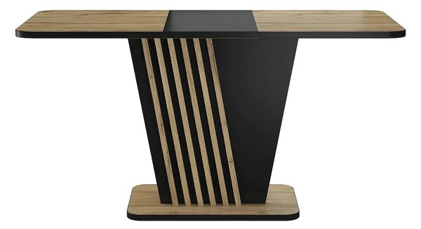 Masa extensibila NEVIO, stejar artisan/negru, PAL, 125/170x75x76 cm
