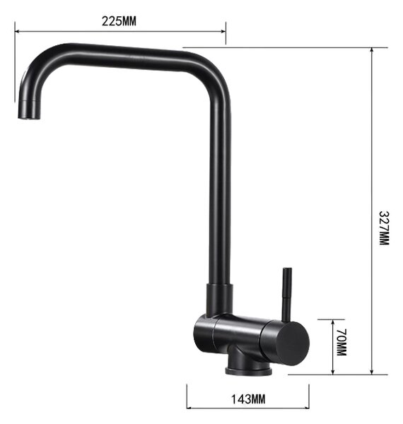 Mexen MADOX - Baterie/chiuvetă înaltă, negru, 672000-70