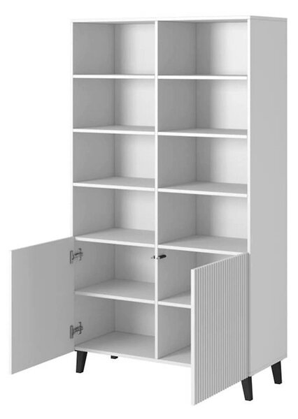 Biblioteca PAFOS, alb, PAL laminat, 101x40x177 cm