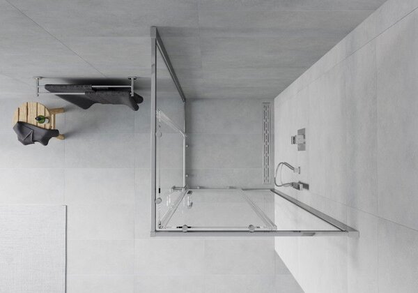 Mexen Rio cabina de duș pătrată 90 x 90 cm, transparentă, crom - 860-090-090-01-00