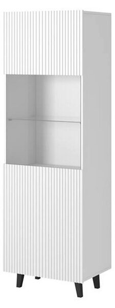 Vitrina PAFOS, alb, PAL laminat/sticla, 60x40x182 cm