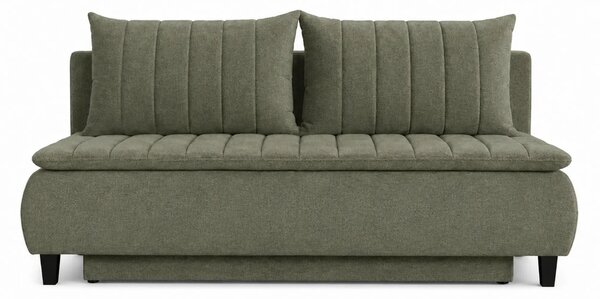 Canapea extensibila HARRY, stofa catifelata verde - Element 11, lada d