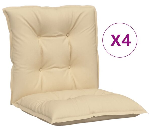 Perne scaun cu spătar mic, 4 buc., bej, 100x50x7 cm, textil