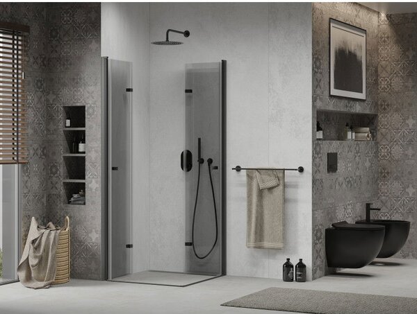Mexen Lima Duo cabină de duș pliabilă 70 x 70 cm, transparent, negru - 856-070-070-70-00-02