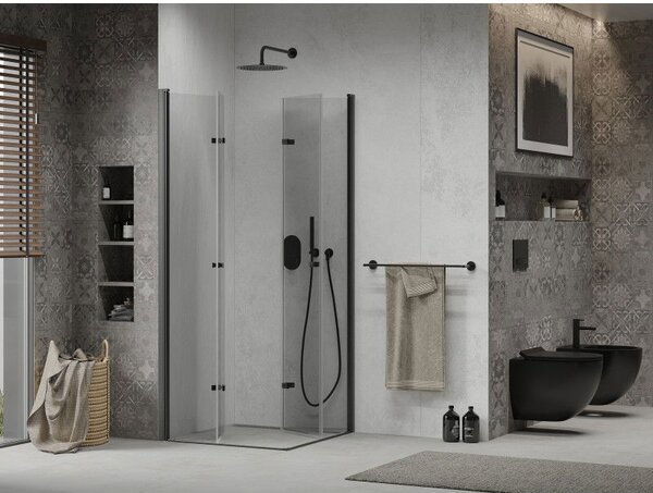 Mexen Lima Duo cabină de duș pliabilă 70 x 70 cm, transparent, negru - 856-070-070-70-00-02