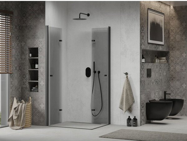 Mexen Lima Duo cabină de duș pliabilă 80 x 70 cm, transparentă, neagră - 856-080-070-70-00-02