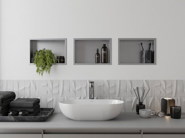 Mexen X-Wall-R raft nisa cu flanșă 30 x 20 cm, inox - 1910302010