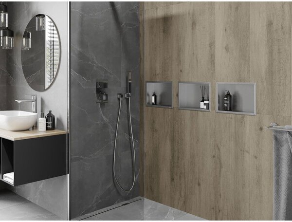 Mexen X-Wall-R raft nisa cu flanșă 30 x 20 cm, inox - 1910302010