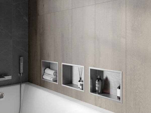 Mexen X-Wall-R raft nisa cu flanșă 30 x 20 cm, inox - 1910302010