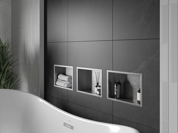Mexen X-Wall-R raft nisa cu flanșă 30 x 20 cm, inox - 1910302010