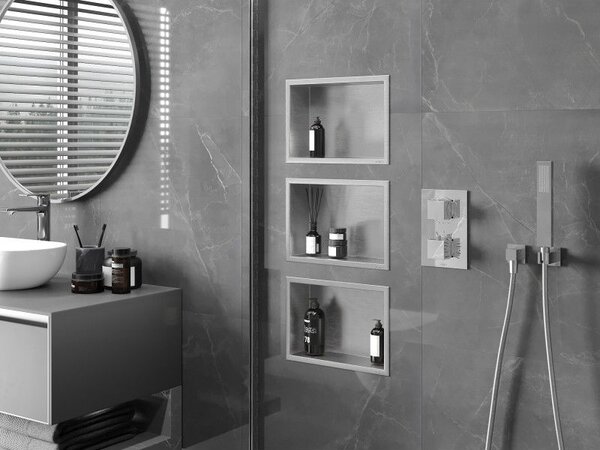 Mexen X-Wall-R raft nisa cu flanșă 30 x 20 cm, inox - 1910302010