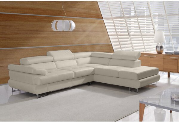 Coltar living Luton, sezlong dreapta, piele ecologica bej - Soft 2, 27