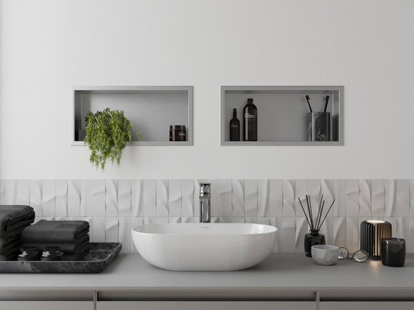 Mexen X-Wall-R poliță încastrată cu flanșă 45 x 20 cm, inox - 1910452010