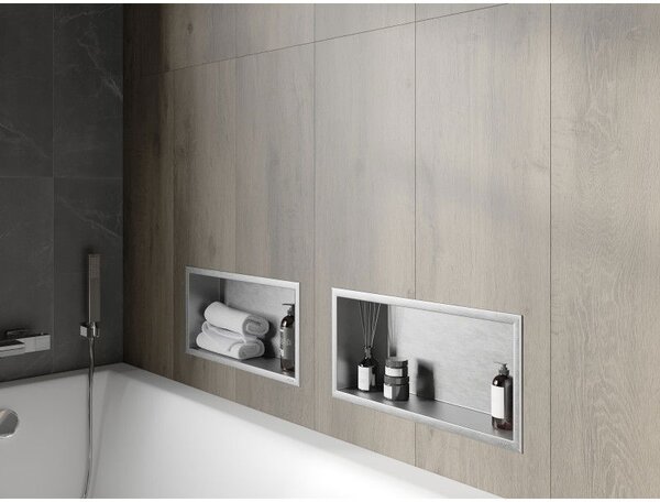 Mexen X-Wall-R poliță încastrată cu flanșă 45 x 20 cm, inox - 1910452010
